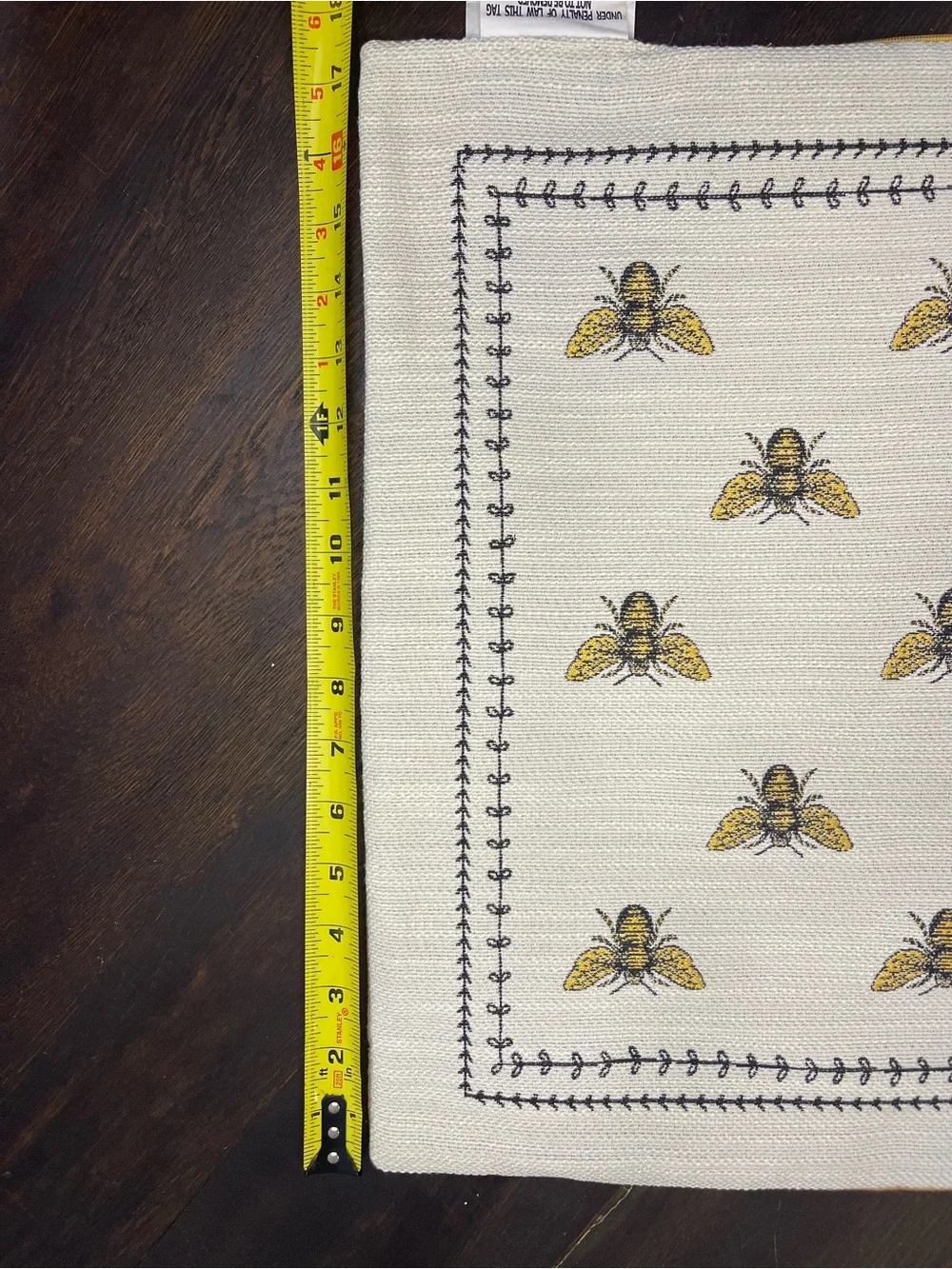 Bee Accent Throw Pillow Cover 18x18 Home Decor Square Neutral Gold Ivory